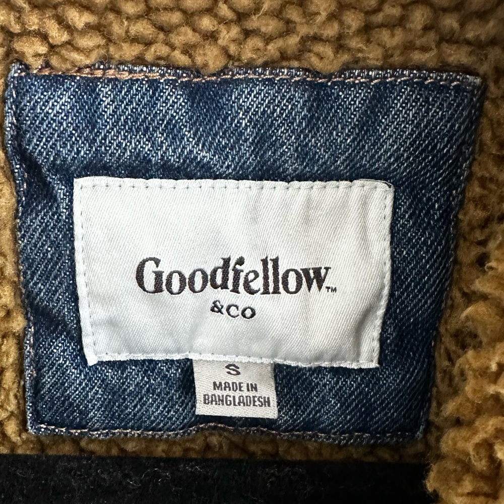 Goodfellow & Co Men’s Sherpa Lined Denim Trucker Jacket Blue Small - Picture 2 of 10